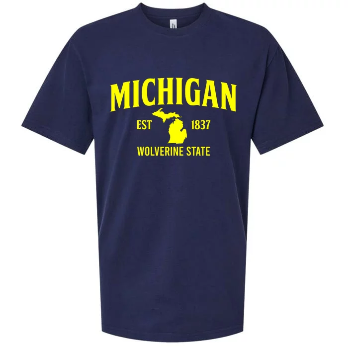 Michigan The Wolverines State Sueded Cloud Jersey T-Shirt