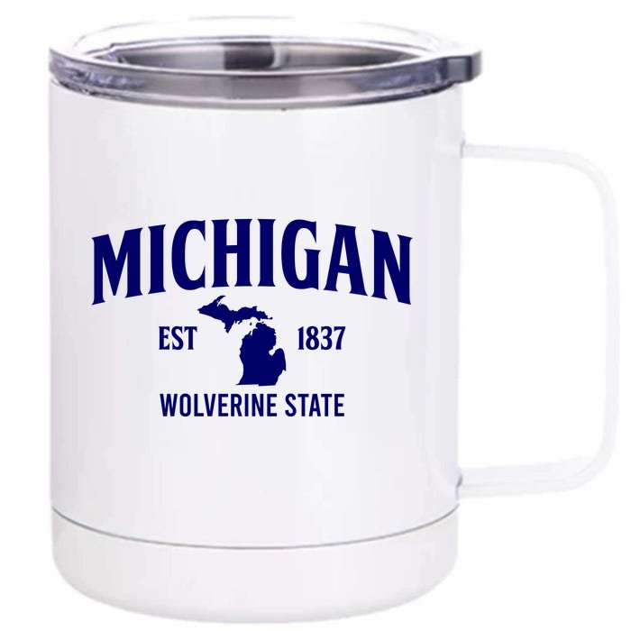 Michigan The Wolverines State Front & Back 12oz Stainless Steel Tumbler Cup