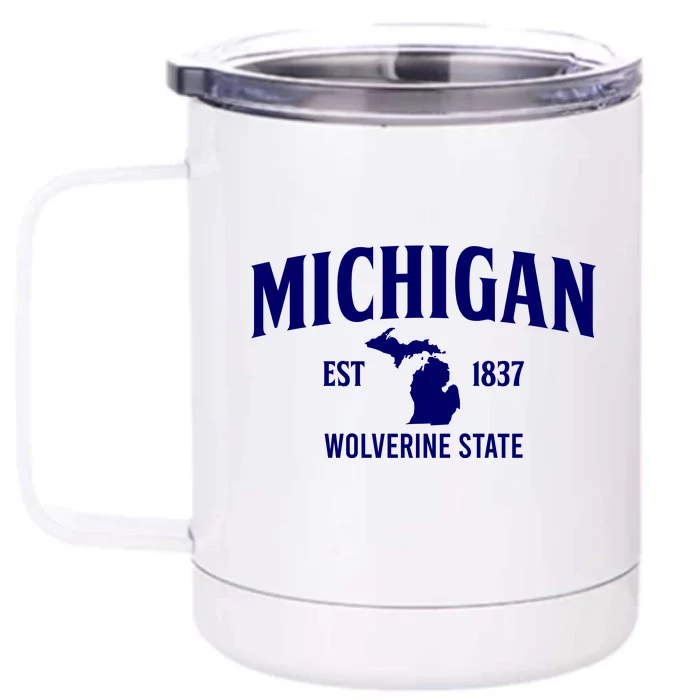 Michigan The Wolverines State Front & Back 12oz Stainless Steel Tumbler Cup