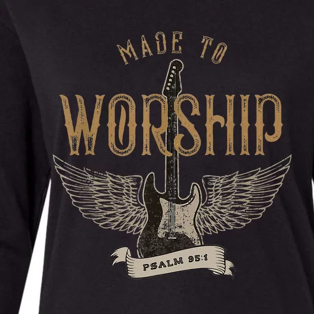 Made To Worship Psalm 95 1 Christian Worship Bible Verse Womens Cotton Relaxed Long Sleeve T-Shirt