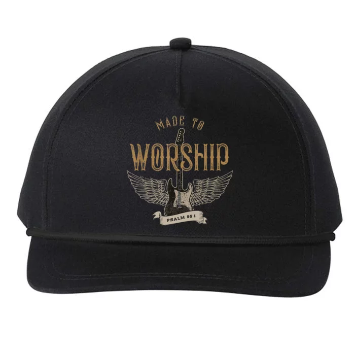 Made To Worship Psalm 95 1 Christian Worship Bible Verse Snapback Five-Panel Rope Hat