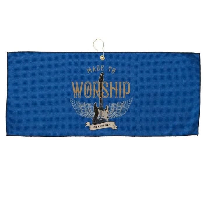 Made To Worship Psalm 95 1 Christian Worship Bible Verse Large Microfiber Waffle Golf Towel