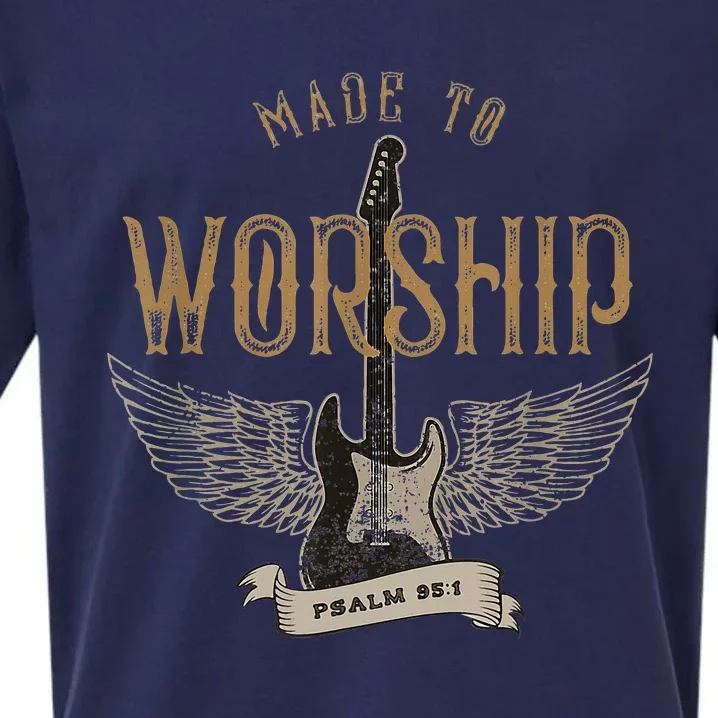 Made To Worship Psalm 95 1 Christian Worship Bible Verse Sueded Cloud Jersey T-Shirt