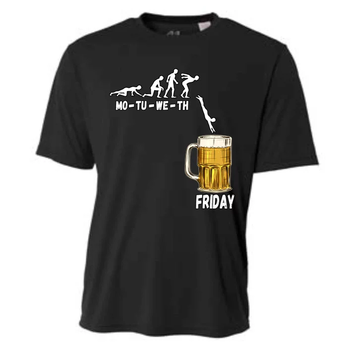 Monday Tuesday Wednesday Thursday Friday Beer Gift Cooling Performance Crew T-Shirt