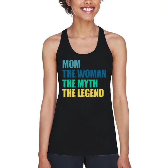 Mom The Woman The Myth The Legend Women's Racerback Tank