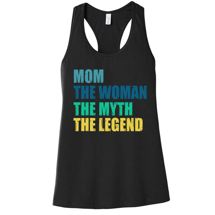 Mom The Woman The Myth The Legend Women's Racerback Tank