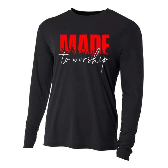 Made To Worship Christian Faith Jesus Christ Inspirational Cooling Performance Long Sleeve Crew