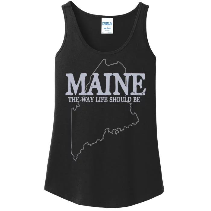 Maine The Way Life Should Be State Pride Ladies Essential Tank