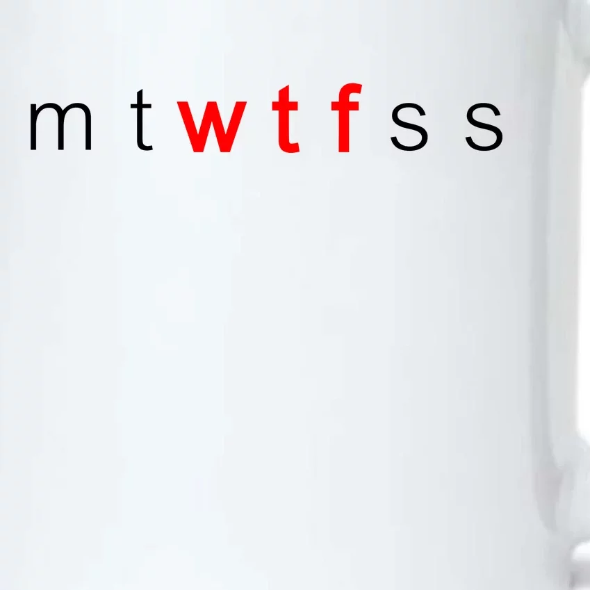 mtWTFss Days of the Week Red WTF Logo Black Color Changing Mug