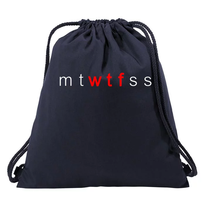 mtWTFss Days of the Week Red WTF Logo Drawstring Bag