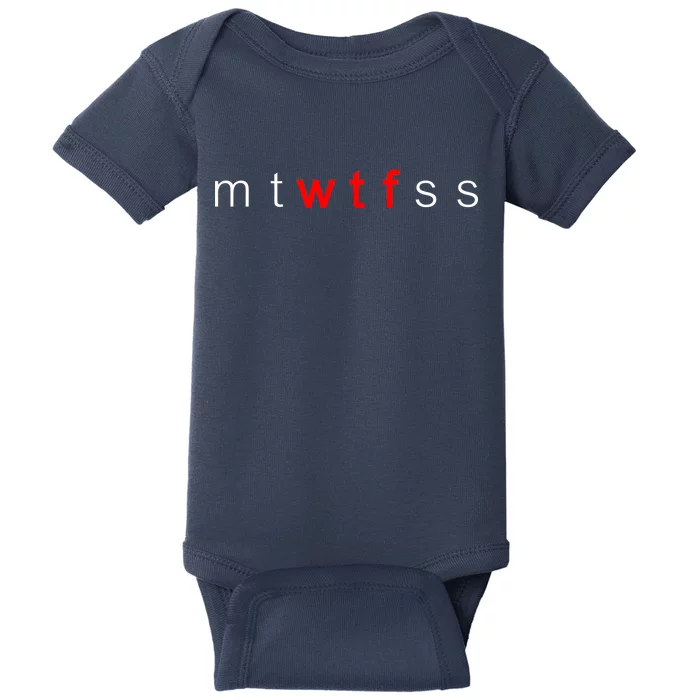 mtWTFss Days of the Week Red WTF Logo Baby Bodysuit