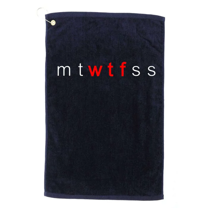 mtWTFss Days of the Week Red WTF Logo Platinum Collection Golf Towel