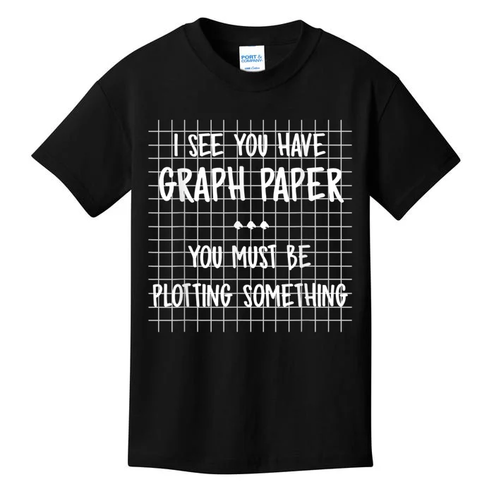 Math Teacher You Must Be Plotting Something Funny Gift Kids T-Shirt