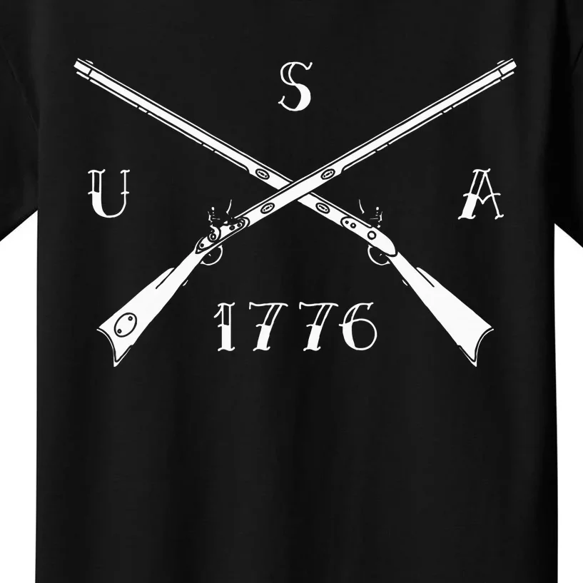 Muzzleloader Usa 1776 Flintlock Muzzleloading Rifle Kids T-Shirt