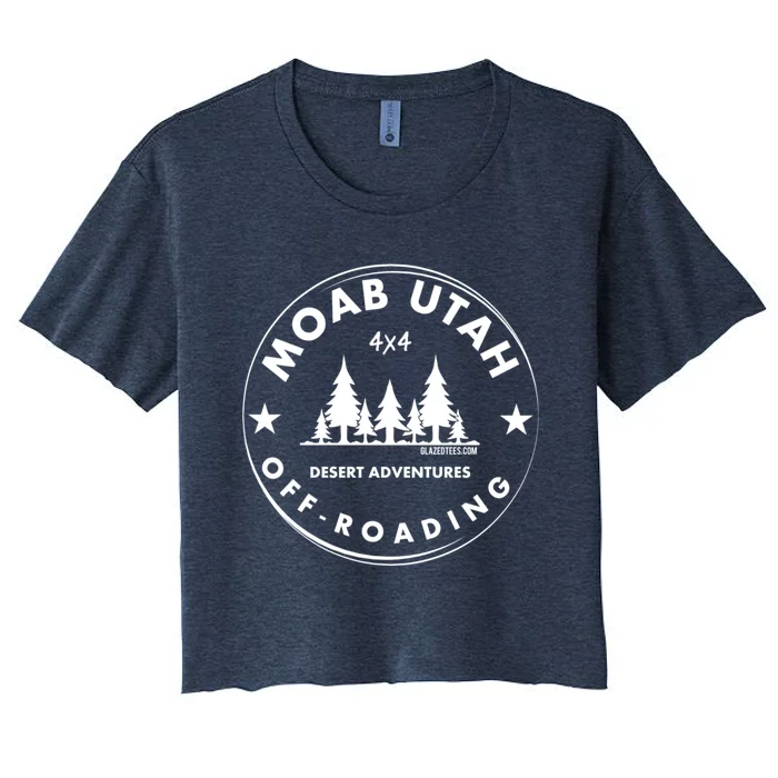 Moab Utah 4x4 Off Road Retro Adventures Women's Crop Top Tee