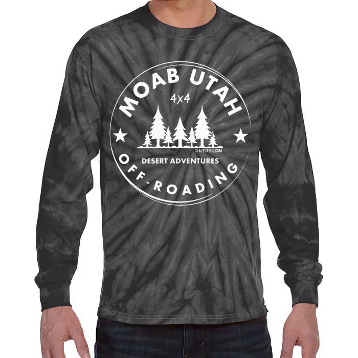 Moab Utah 4x4 Off Road Retro Adventures Tie-Dye Long Sleeve Shirt