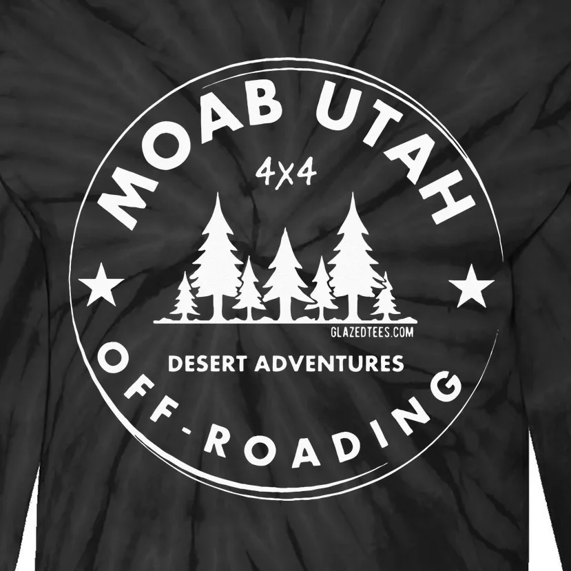 Moab Utah 4x4 Off Road Retro Adventures Tie-Dye Long Sleeve Shirt