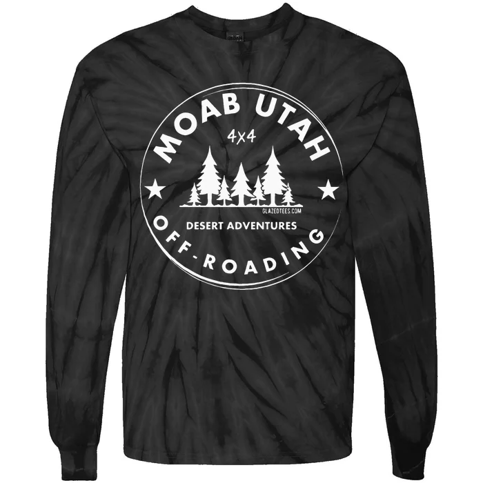 Moab Utah 4x4 Off Road Retro Adventures Tie-Dye Long Sleeve Shirt