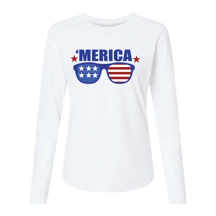 Merica USA 4th Of July Womens Cotton Relaxed Long Sleeve T-Shirt