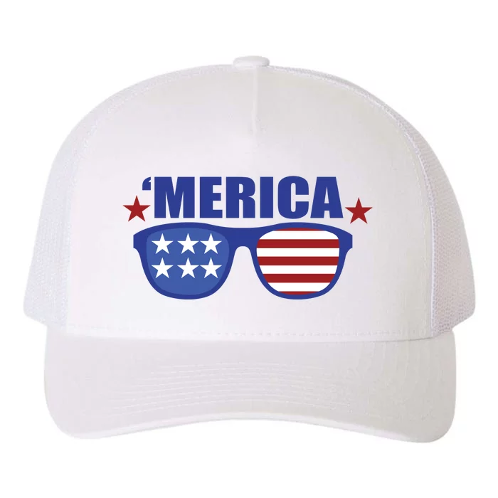 Merica USA 4th Of July Yupoong Adult 5-Panel Trucker Hat