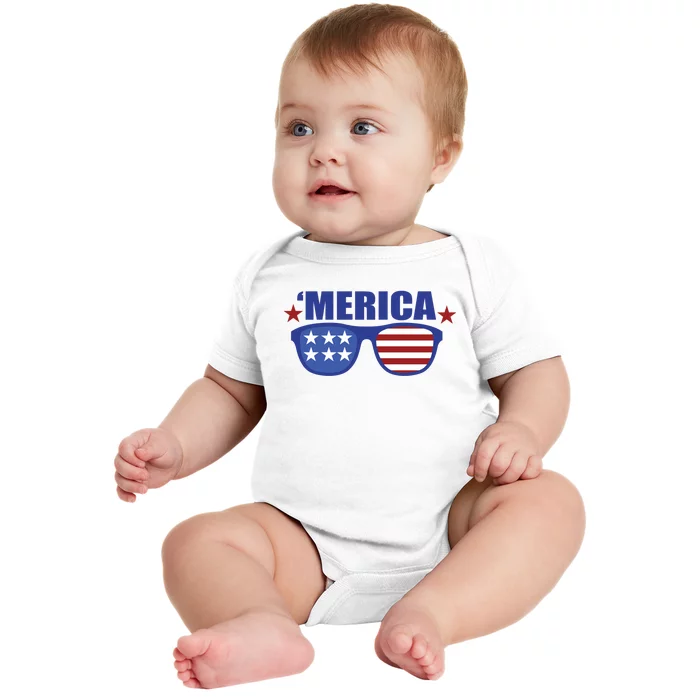 Merica USA 4th Of July Baby Bodysuit