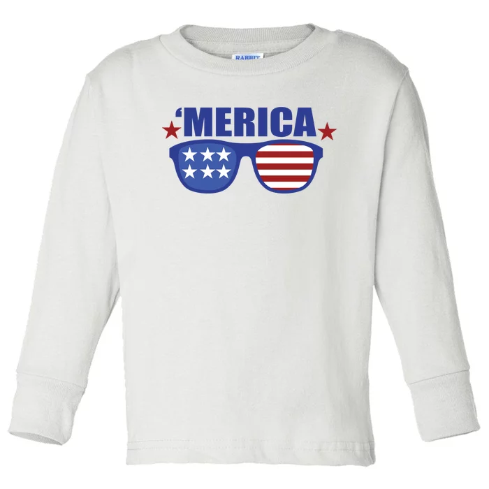 Merica USA 4th Of July Toddler Long Sleeve Shirt