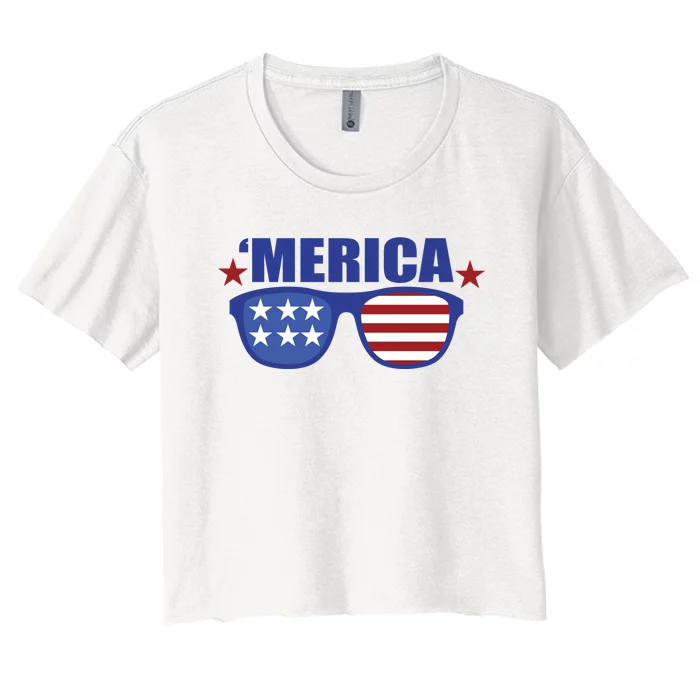 Merica USA 4th Of July Women's Crop Top Tee