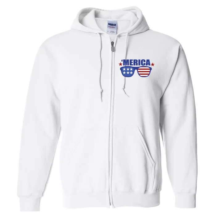 Merica USA 4th Of July Full Zip Hoodie