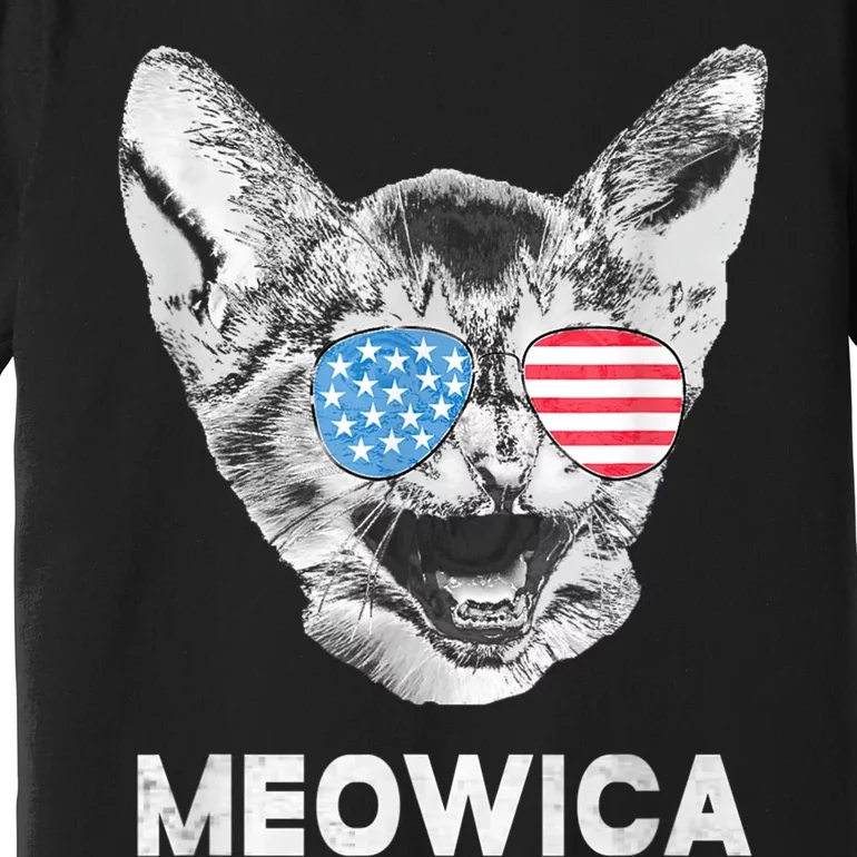 Meowica Usa American Flag Cat July 4 Premium T-Shirt