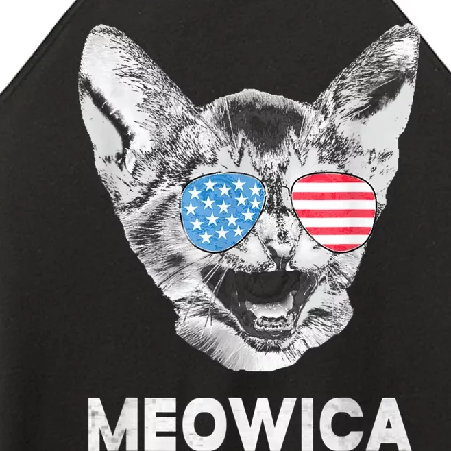 Meowica Usa American Flag Cat July 4 Women’s Perfect Tri Rocker Tank