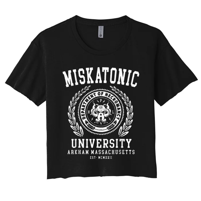 Miskatonic University Arkham East Massachusetts Wcmxkll Women's Crop Top Tee