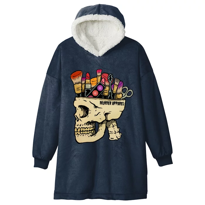 Make Up Addict Skull Gothic Gift Hooded Wearable Blanket