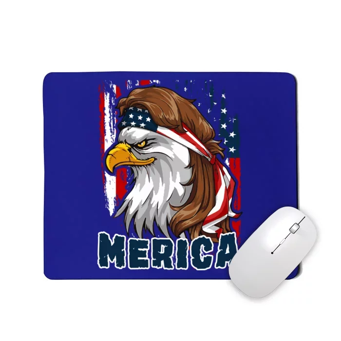 Merica Usa American Flag Eagle Mullet And Bandana Gift Mousepad