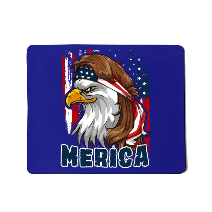 Merica Usa American Flag Eagle Mullet And Bandana Gift Mousepad