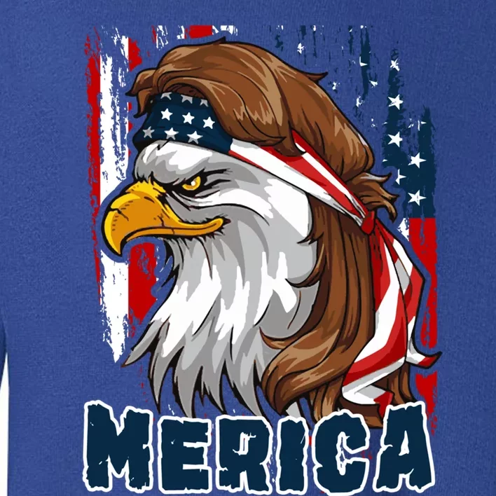 Merica Usa American Flag Eagle Mullet And Bandana Gift Toddler Sweatshirt