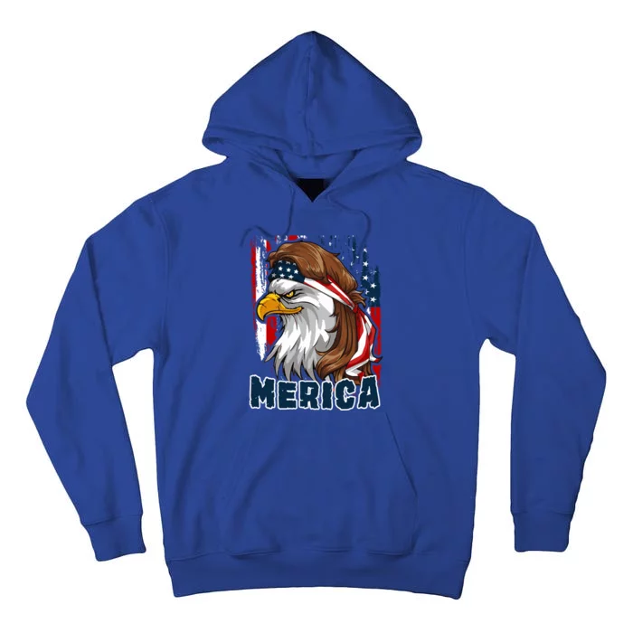 Merica Usa American Flag Eagle Mullet And Bandana Gift Tall Hoodie