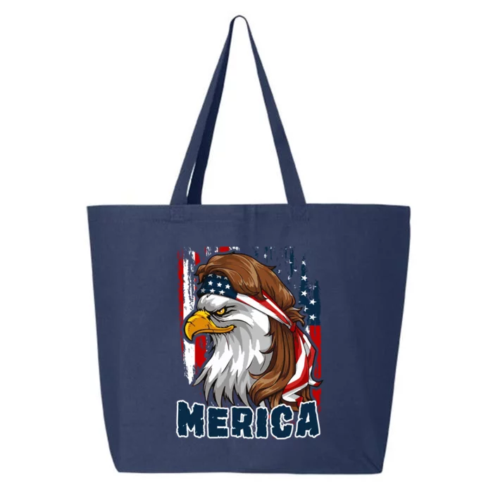 Merica Usa American Flag Eagle Mullet And Bandana Gift 25L Jumbo Tote