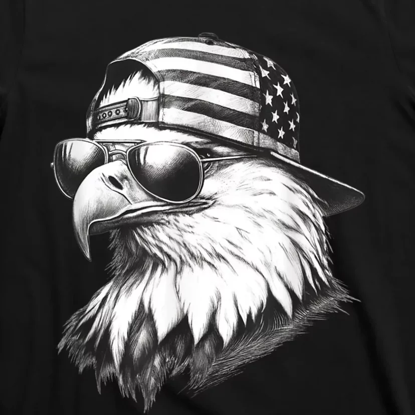 Merica Usa American Flag Patriotic 4th Of July Bald Eagle T-Shirt