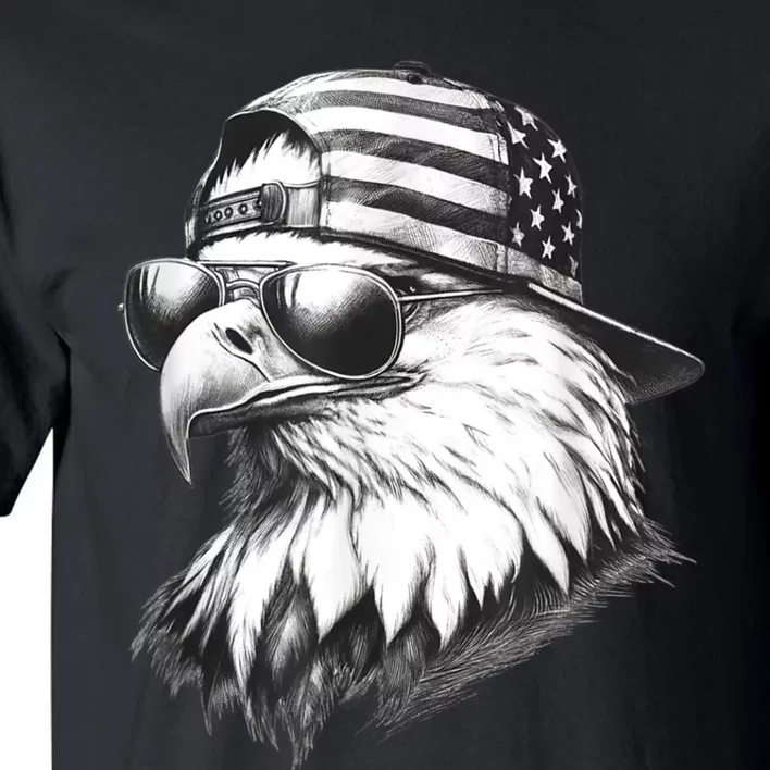 Merica Usa American Flag Patriotic 4th Of July Bald Eagle Tall T-Shirt