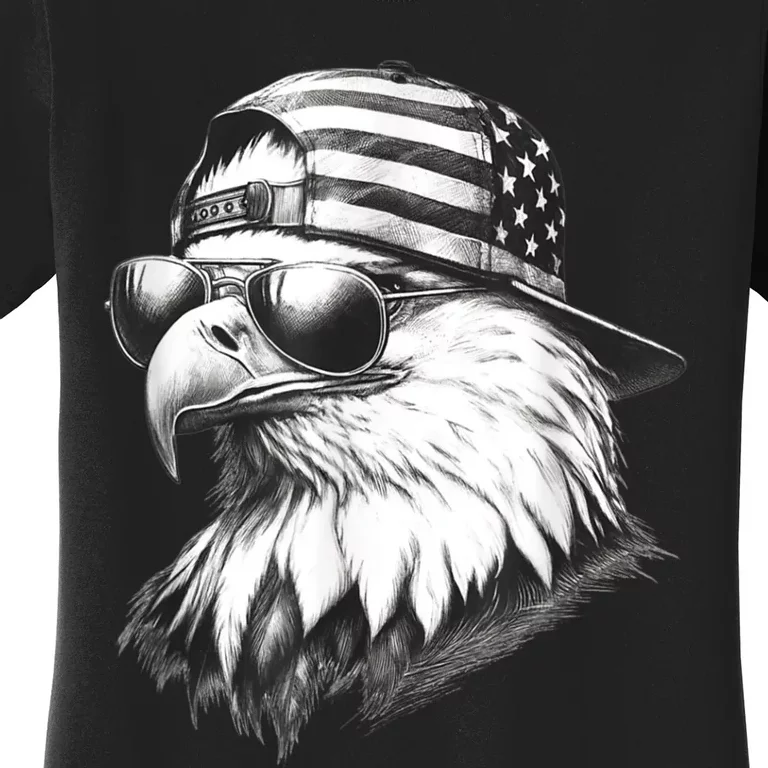 Merica Usa American Flag Patriotic 4th Of July Bald Eagle Women's T-Shirt