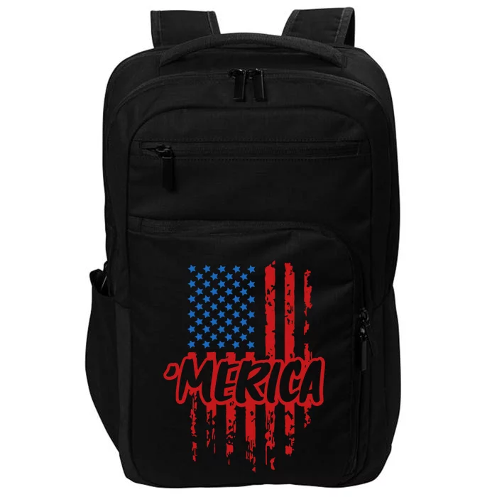 Merica Usa American Flag 4th Of July Patriotic Boy Gift Impact Tech Backpack