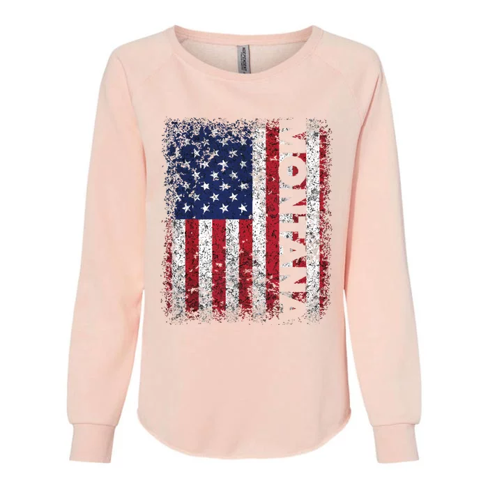 Montana Usa American Flag Home Vintage Patriotic Gift Womens California Wash Sweatshirt