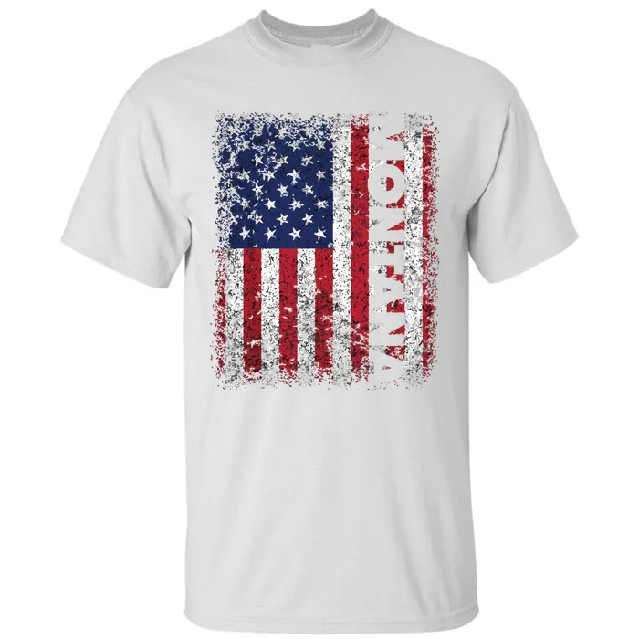 Montana Usa American Flag Home Vintage Patriotic Gift Tall T-Shirt