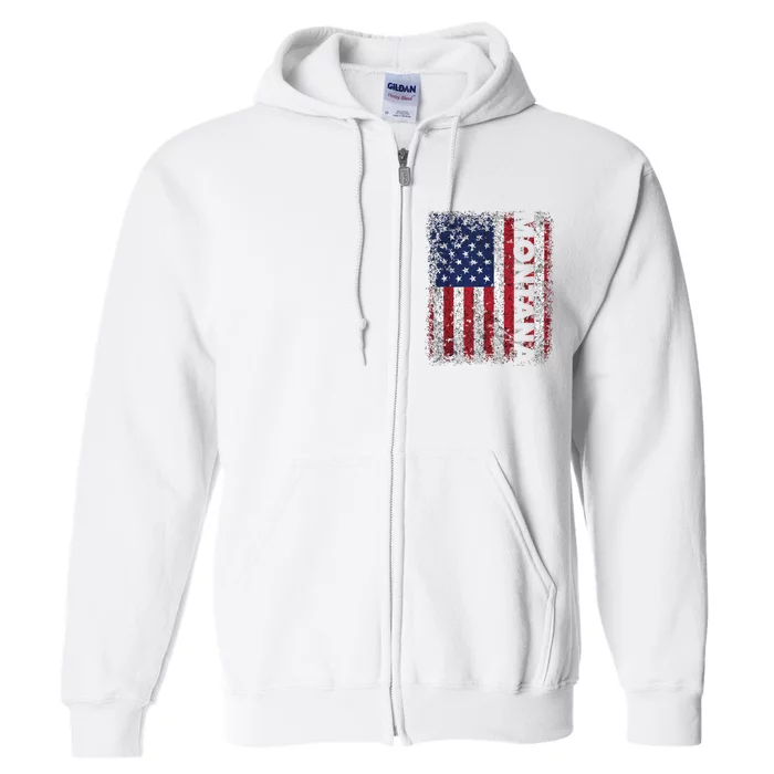 Montana Usa American Flag Home Vintage Patriotic Gift Full Zip Hoodie