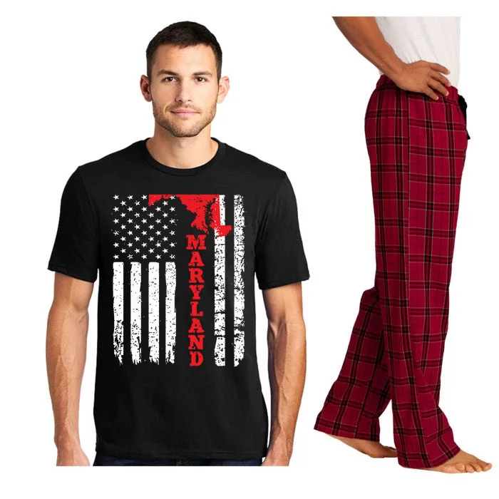 Maryland Usa American Flag State Native Born Pajama Set