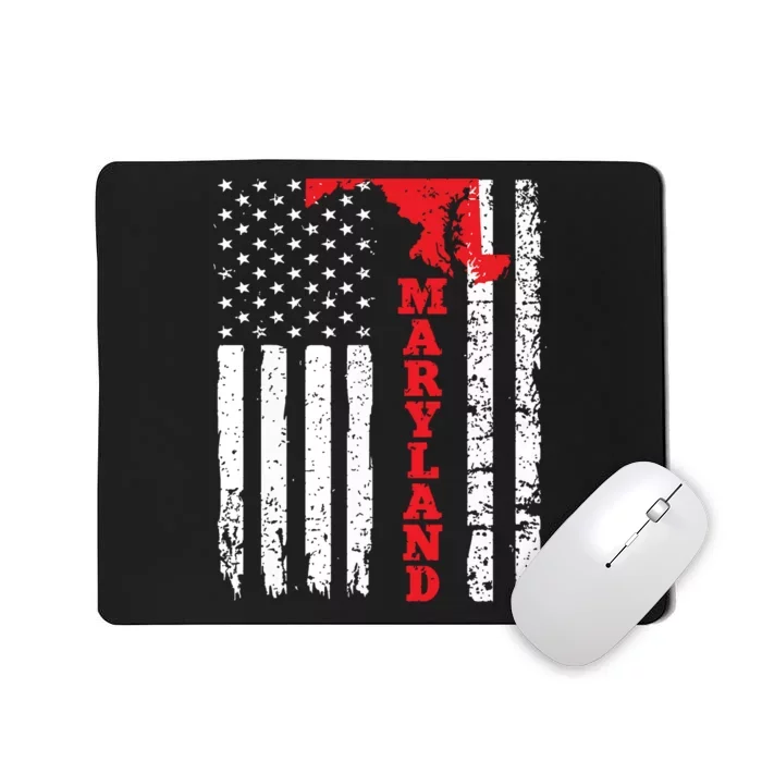 Maryland Usa American Flag State Native Born Mousepad