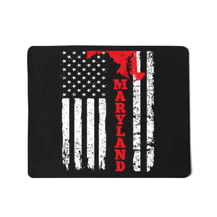 Maryland Usa American Flag State Native Born Mousepad