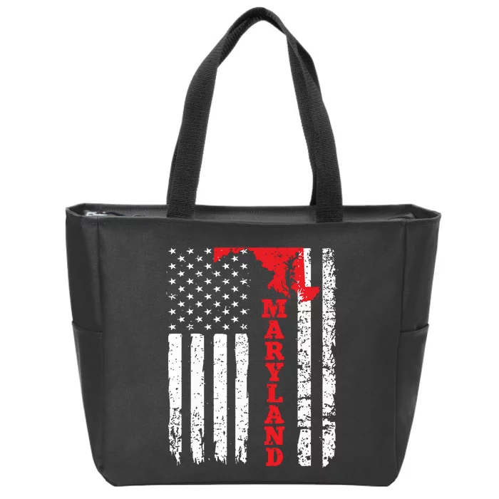 Maryland Usa American Flag State Native Born Zip Tote Bag