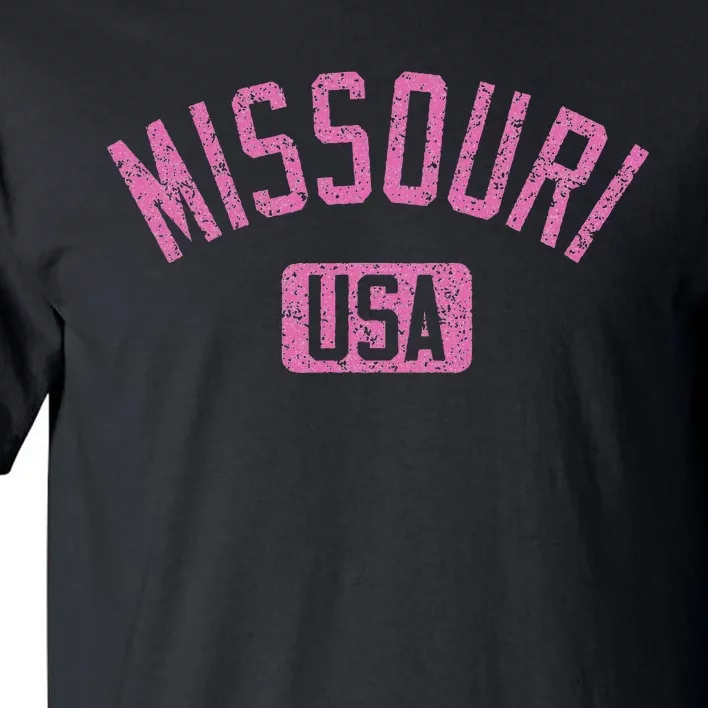 Missouri Usa Arched Text Distressed Pink Tall T-Shirt