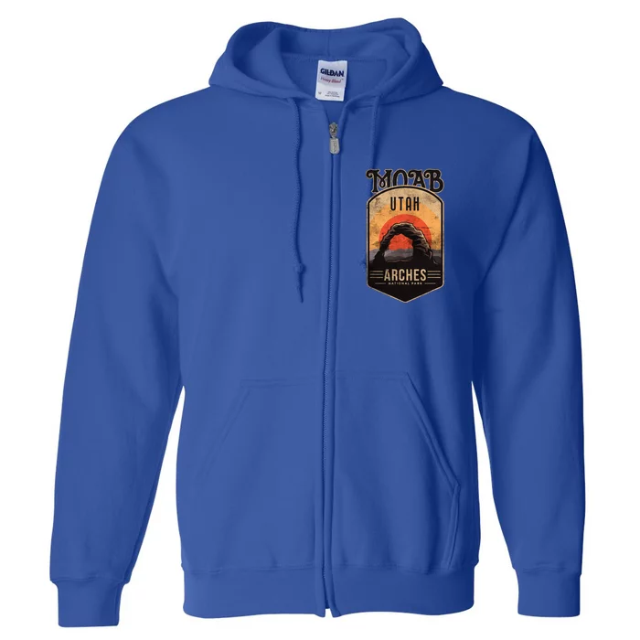 Moab Utah Arches National Park Adventure Vintage Gift Full Zip Hoodie